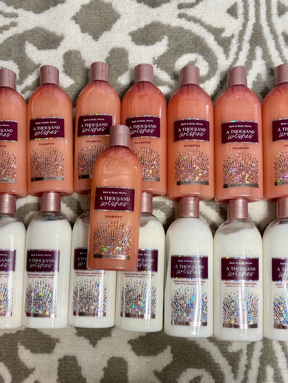 Set ofBath & Body Works A Thousand Wishes Shampoo & Con- Rose Pink & Cream